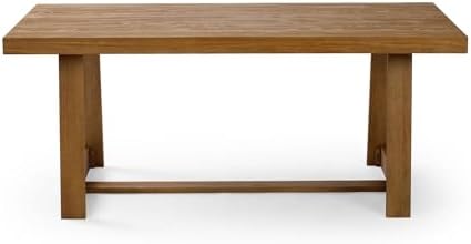 Plank+Beam Classic 72 Inch Dining Table, Rectangular, Pecan Wirebrush | Non-Toxic Finishes, Versatile Design, Farmhouse Design, Elegant Details, Easy Assembly, Quick Setup, Solid Wood