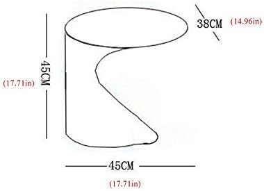 Telephone Table, C-Shaped Round Side Table,Sofa Side Table,Telephone Table/Bedside Table,Fiberglass Coffee Table(Color:White,Size:17.7114.9617.71in)