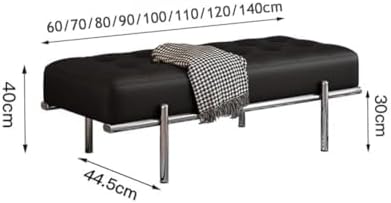 Etlegor Faux Leather Entryway Bench, Minimalist Bed-end Bench with Stainless Steel Legs for Entry, Hallway, Living Room, Bedroom, Walk-in Closet(Green,100x44.5x40cm)