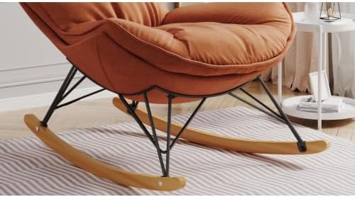 Leisure Single Sofa Rocker, Upgraded Breathable Glider with Removable Washable Seat Pad, Accent Chair for Bedroom Living Room & Small Space, Brown