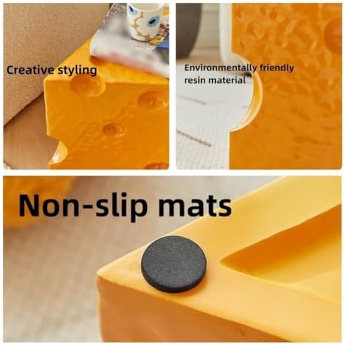 Chic Triangle Resin Side Table - Multifunctional Cheese Table & Nightstand, Stylish Sofa Stool for Living Room Decor, Versatile Home Furniture (Small, Modern)