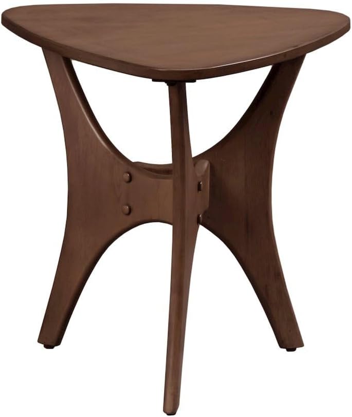 Starlight Canyon Home Solid Wood Mid Century Modern Side Table, Triangle Side Table with Rich Pecan Finish, Elegant Accent for Living Room Décor