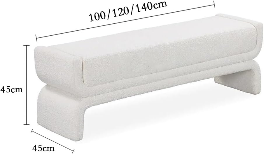 Modern Bedside Stool Bedroom Bench Simple Special-Shaped Living Room Long Home Shoe Changing Entryway(Gris,Medium)