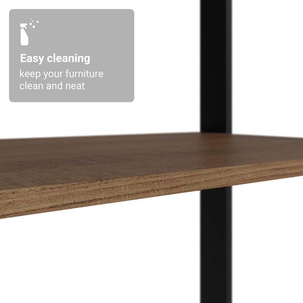 Madesa Kitchen Pantry Storage Rack with 4 Drawers, 5 Shelves and Hanging Space 55" L Multiuse Modular Cabinet for Kitchen Organization - Black/Brown