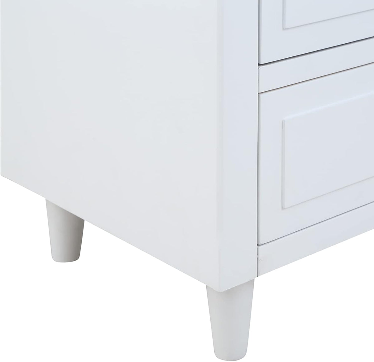 3-Drawer Nightstand for Bedroom, Storage Wood Cabinet, Simple Bedside Table, Living Room Sofa Side Table, Telephone Table, Easy-Pull Metal Glides, No Assembly Required, Long-Lasting, White