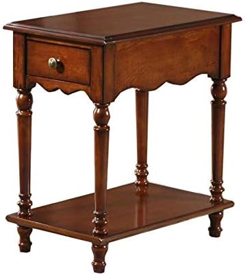 Telephone Table, European Style Sofa Side Table,Square Telephone Table,Living Room Side Cabinet,Nightstand with Drawer,End Table(Brown)(Color:Walnut Color,Size:22.0414.17