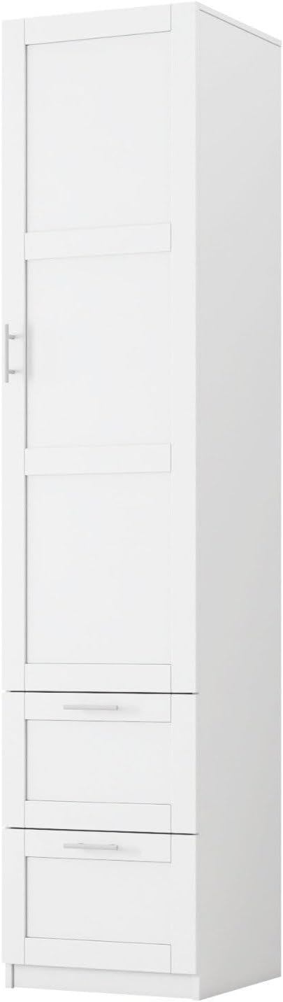 White Pantry Cabinet with Door and 2 Drawers, 70.87" Tall Freestanding Kitchen Storage Cabinet with Adjustable Shelves for Kitchen, Dining Room, Living Room
