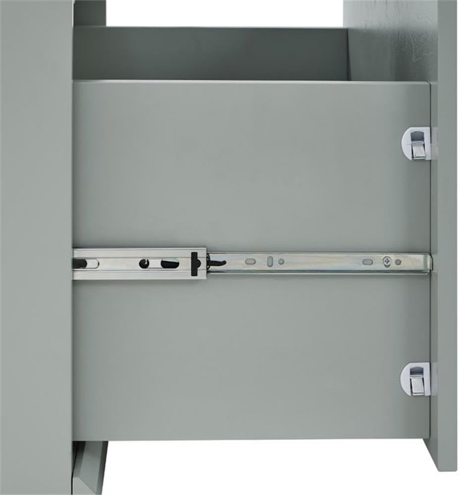 MAKLAINE Modern Contemporary Pantry Closet, 74" H x 22" W x 12.5" D, Wood/Metal Construction, Gray Finish, Modular Design with Adjustable Cabinet Shelves, Convertible Storage for Kitchen or Mudroom