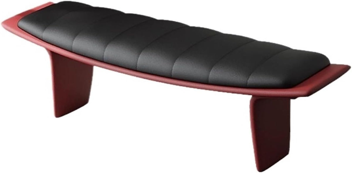 Modern Metal Living Room Shoe Changing Stool Bedroom Leather Upholstered Bed end Entryway(Medium)