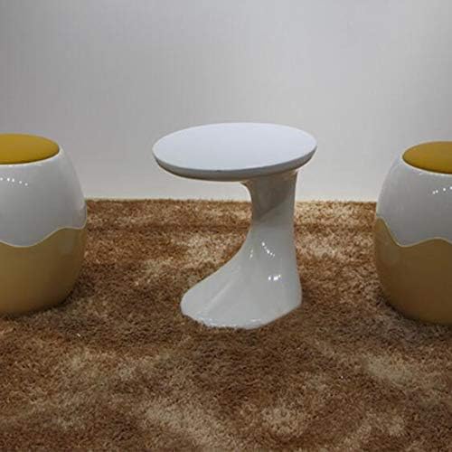 Telephone Table, C-Shaped Round Side Table,Sofa Side Table,Telephone Table/Bedside Table,Fiberglass Coffee Table(Color:White,Size:17.7114.9617.71in)