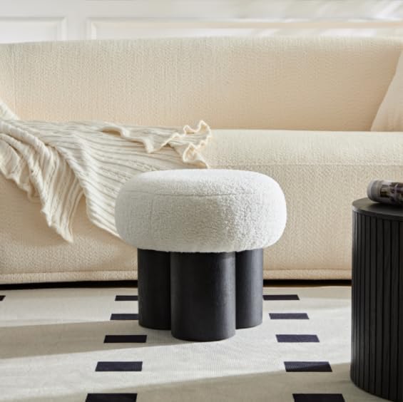 White Lamb Wool seat, Barrel PVC Pipe with Black ash Willow