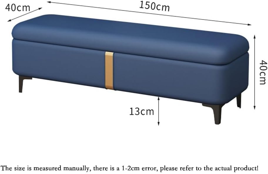 Modern Shoe Changing Bench Storage Long Sofa Rectangular Bed End Stool Entryway(Blue)
