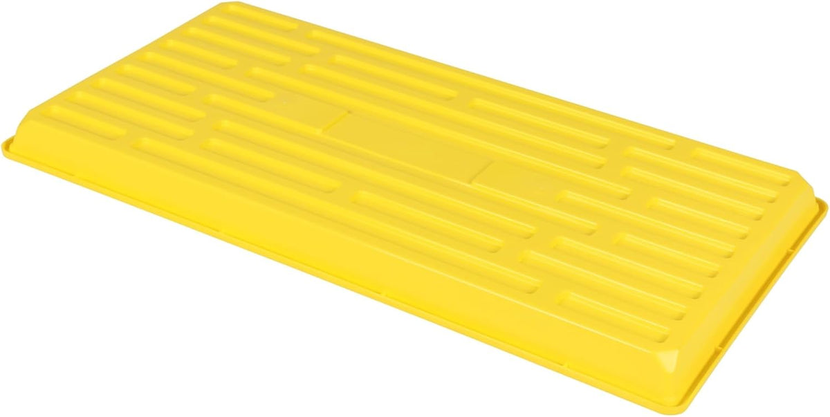 SUNPACK 10" x 20" Heavy Duty Shallow Plastic Seed Starting Tray, Yellow, 1" - No Drainage Holes, Perfect for Greenhouses or Indoor Gardening
