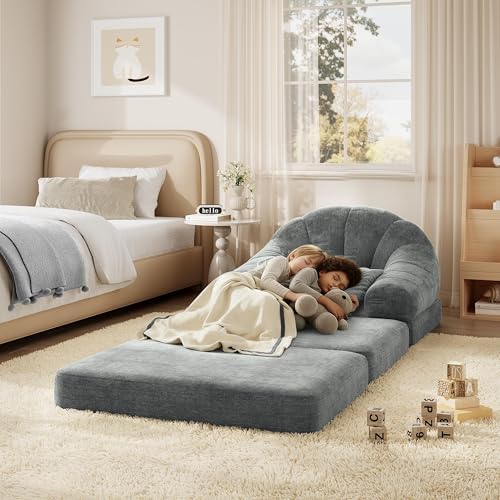 Yaheetech 93" Folding Sofa Bed Convertible Sofa Chenille, Gray