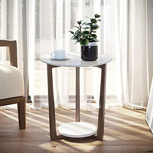 Telephone Table, Round Sofa Side End Tables Coffee Table/Nightstand,Plant/Telephone/Vase Holder for Living Room Bedroom Small Space(