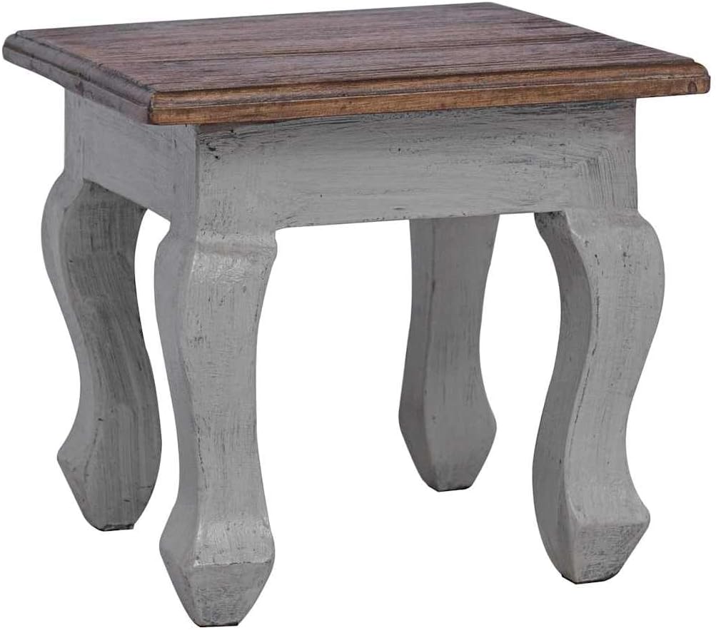 Nesting Table Set 3 Pieces Solid Mahogany Wood | Antique Style, Handmade Vintage, Durable Hardwood, Unique Color Variation for Living Room