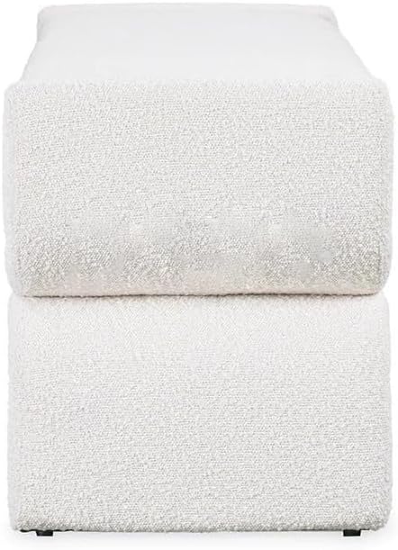 Modern Bedside Stool Bedroom Bench Simple Special-Shaped Living Room Long Home Shoe Changing Entryway(White,Small)