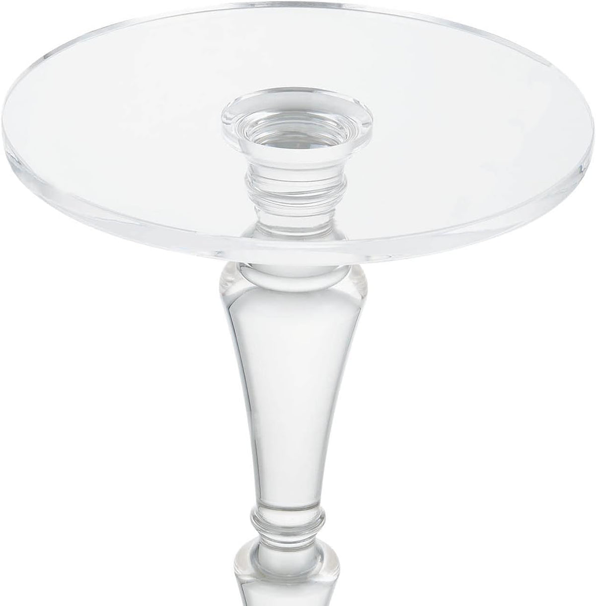 Furniture Acrylic Side Table,Clear Small Round Side/End Tables with Support Rod for Use in Living Rooms,Bedrooms,Offices,Study Rooms,Waiting Areas（13.8in*19.7in