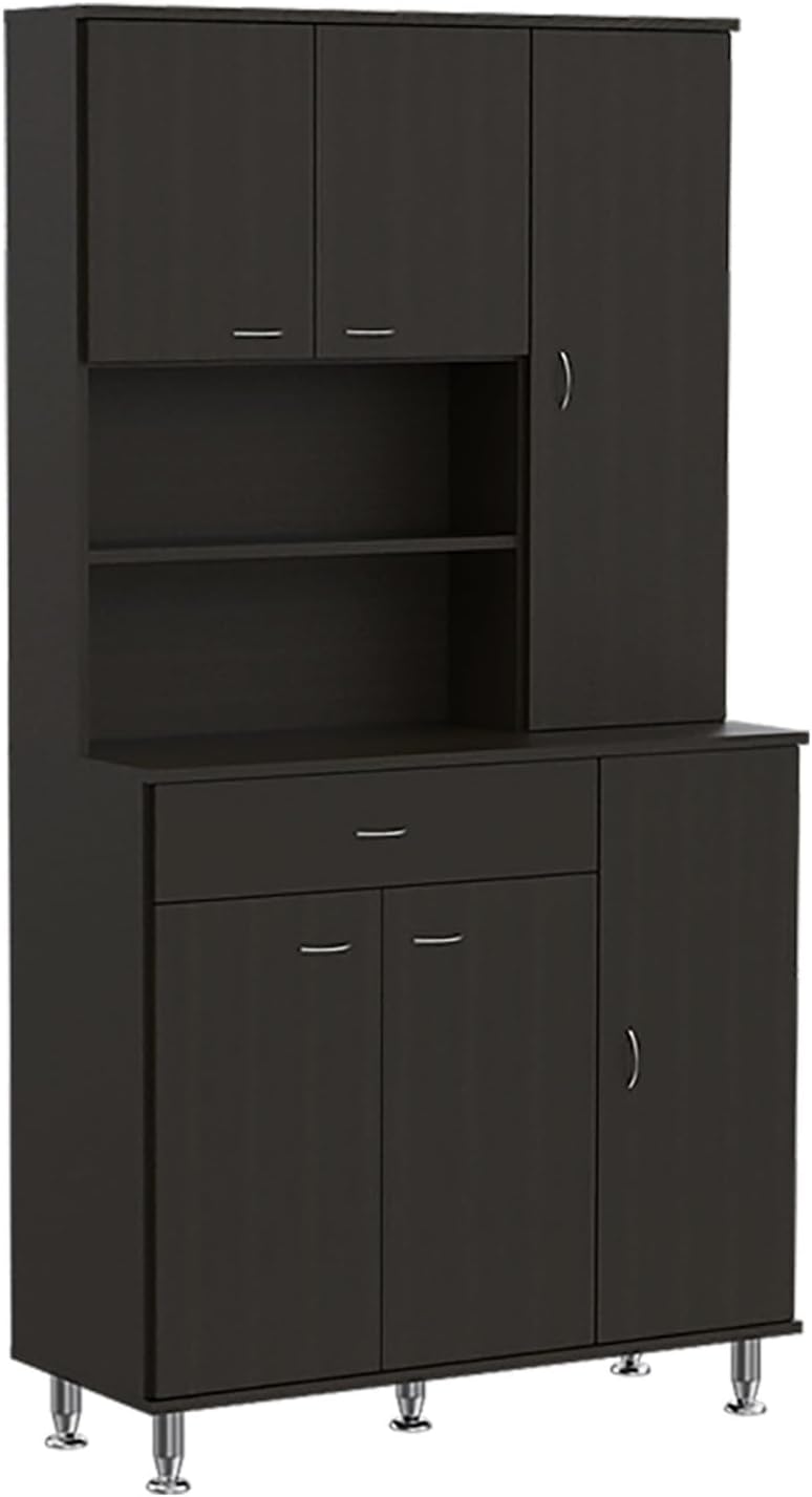 90 Kitchen Pantry, One Drawer, Multiple Cabinets, Two Open Shelves,for use in Restaurants