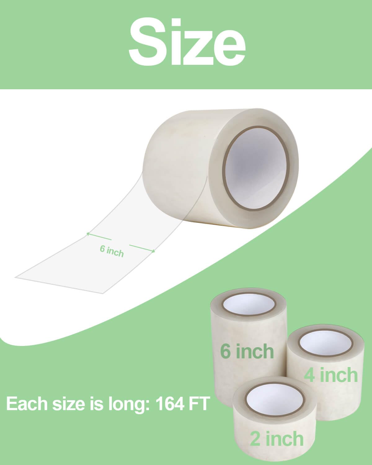 vensovo Greenhouse Covering Plastic Repair Tape - Heavy Duty Garden Green House Sheeting, Plastic Polyethylene Film Repair Tape (6"×164')