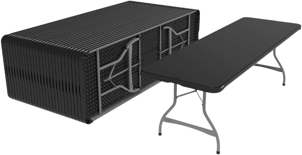 Lifetime 8-Foot Folding Table, Black and Silver - Pallet Pack of 27