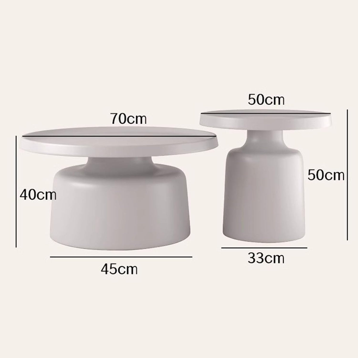 Round Metal Side Table, Multipurpose End Table for Living Room, Bedroom, Office, Balcony - Ideal for Small Spaces