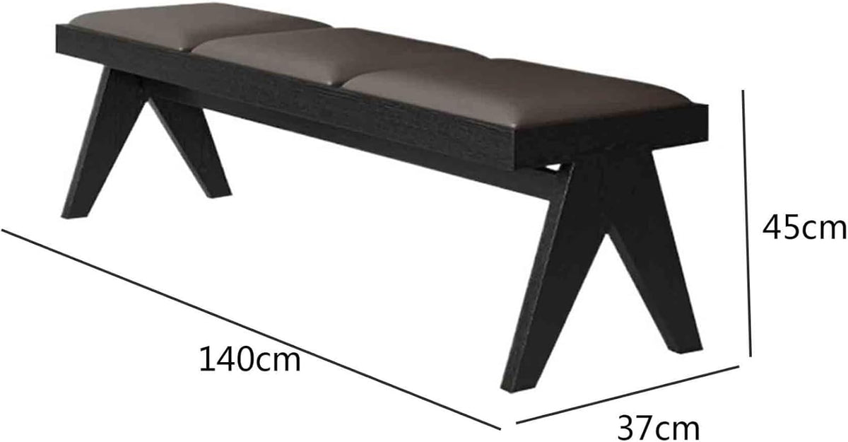 Modern Retro Wooden Upholstered Dining Table Cloakroom Shoe-Changing Stool Bedroom Bed-end Entryway(Medium)