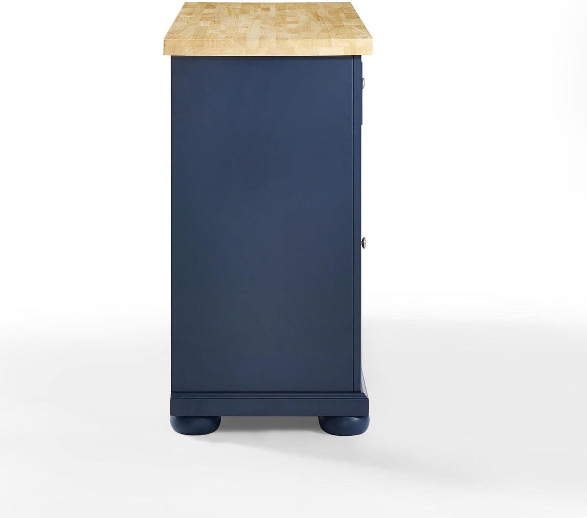 HomeStock Renaissance Rhapsody Kitchen Island with Durable Top and Optional Casters - Island/Cart, Versatile Storage Kitchen Island, Elegant Kitchen Cart Navy