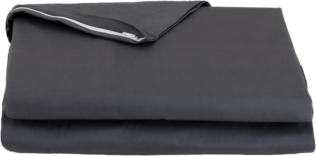 FULI 100% Cotton Zippered Futon Cover, Shikibuton, Queen, Dark Gray | Japanese Futon Mattress Cover, Made in Japan, full zipper closure, breathable and absorbent, machine washable