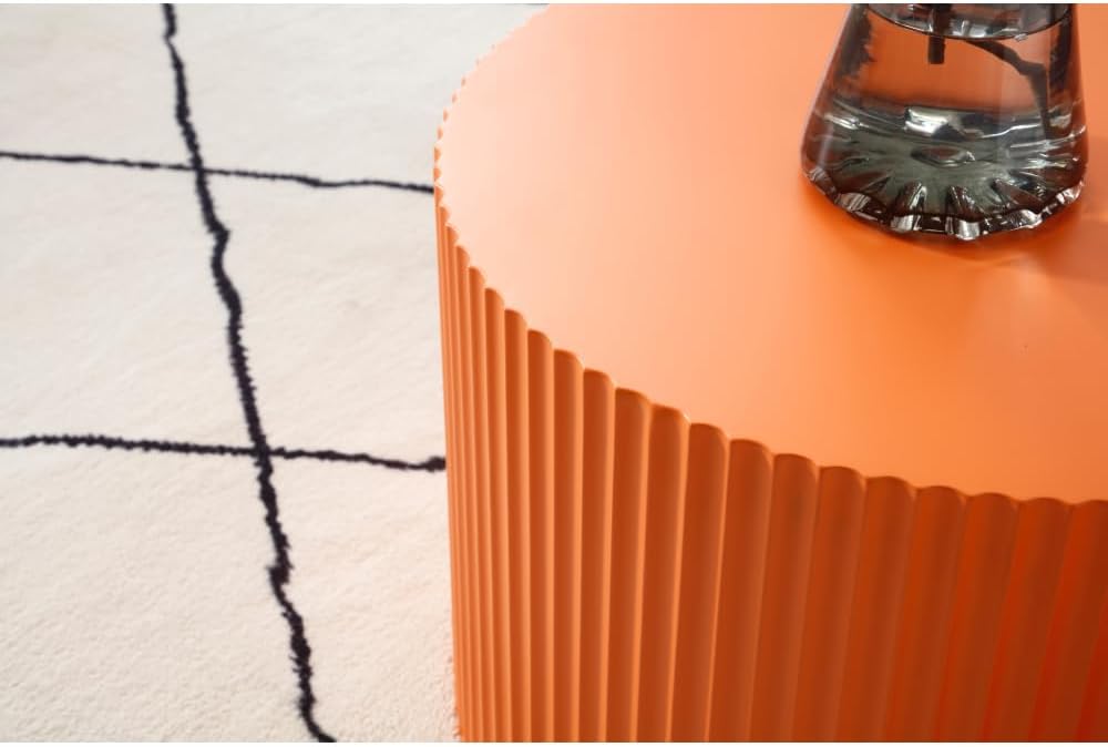 Nesting Table Set of 2, MDF Coffee Table Set for Living Room/Leisure Area (Orange + MDF)