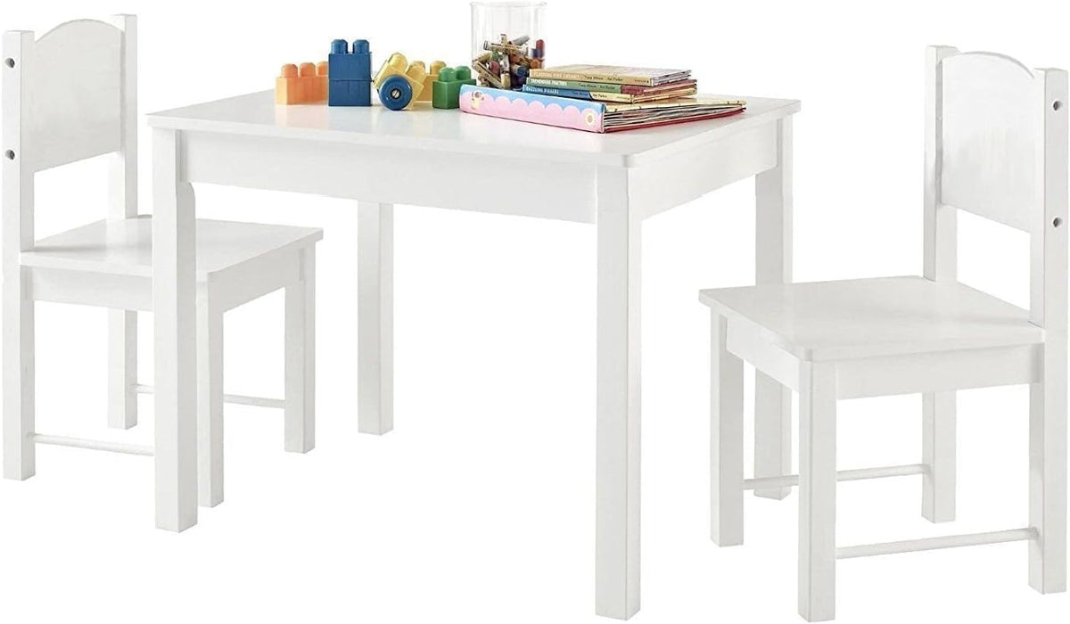 HYGRAD BUILT TO SURVIVE Kids Wooden Table and Chair Set - Stable and Sturdy Toddler Activity Table for Craft, Art - Perfect Children Gift for Livingroom, Daycare, Classroom, Playroom (White)