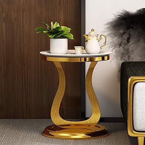 Telephone Table, Round Sofa Side Table Nordic Modern Living Room Coffee Table Telephone Table 5055CM(White