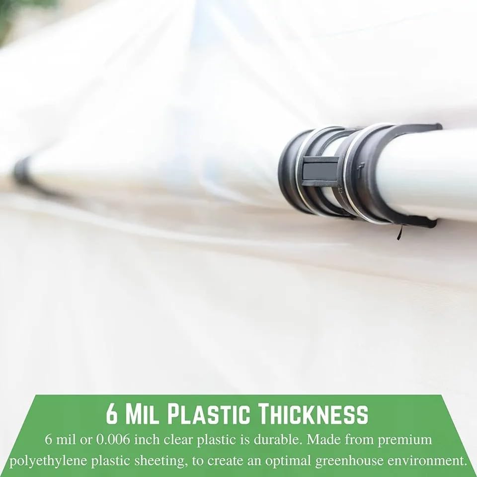 Farm Plastic Supply 4 Year Clear 6 mil Greenhouse Plastic Sheeting - Clear Sheeting, Polyethylene Film, Transparent Plastic Film for Greenhouse (20' x 20')
