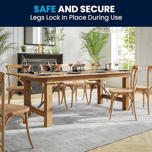 Flash Furniture Hercules 96x40 in Folding Table | Commercial Grade, Foldable Locking Legs, Farmhouse, Rustic