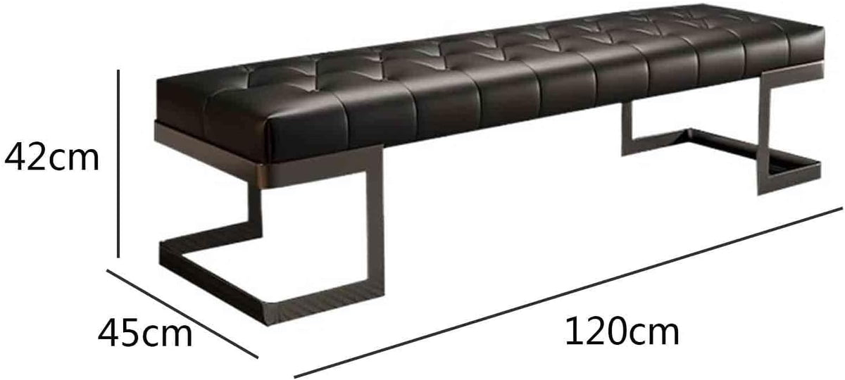 Modern Leather Bed end Bench Bedroom Dressing Room Leisure Entryway(Small)
