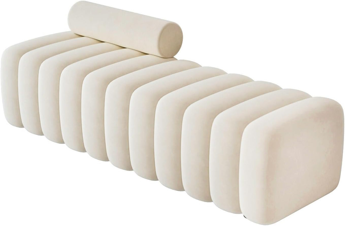 Modern Long Bench with Backrest for Changing Shoes Bedroom Bed end Walk-in Closet Rest Area Entryway(XXL)