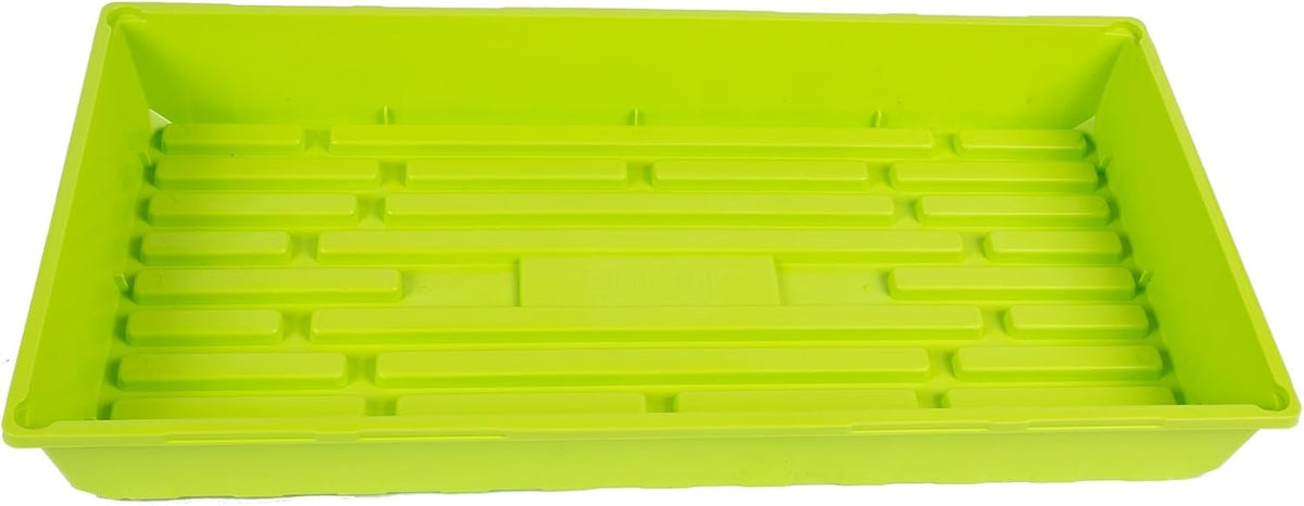 SUNPACK 10" x 20" Mega Plastic Seed Starting Tray, Lime Green, 2.5" (Pack of 30) - No Drainage Holes, Ideal for Greenhouses or Indoor Gardening - Made of Thick, Strong Plastic