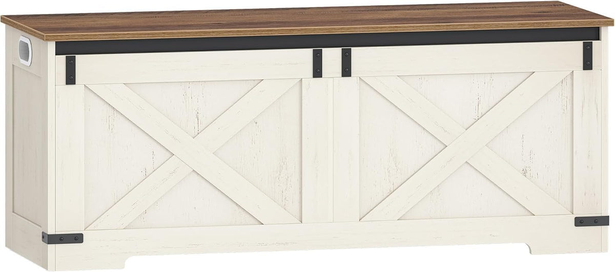 Hzuaneri 47" Farmhouse Storage Chest and Bench | 59 Gal | 330lb Seat | FSC Wood | Soft-Close Hinges | Storage for Bedroom, Living Room, Entryway | Easy Assembly | SB12114X