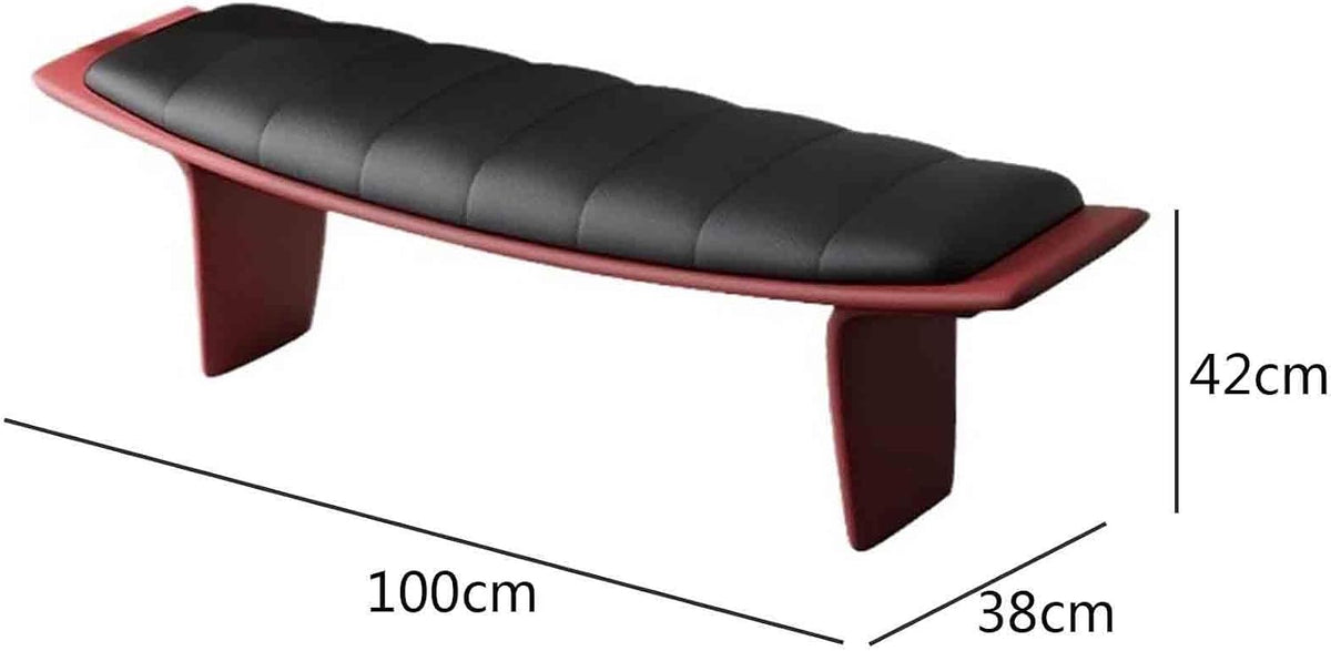 Modern Metal Living Room Shoe Changing Stool Bedroom Leather Upholstered Bed end Entryway(Small)