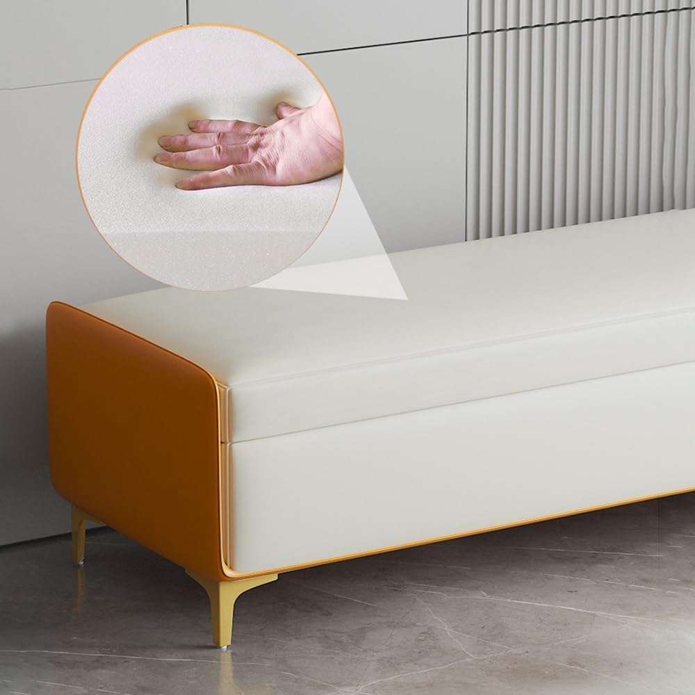 Modern Bed End Stool Bedroom Shoe Changing Entrance Bench Clothing Store Cloakroom Rest Sofa Storage Entryway(Gris,Small)