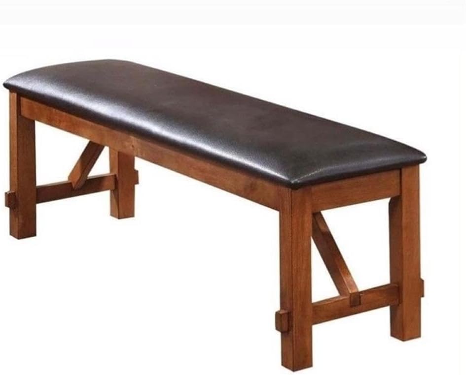 BOWERY HILL Living Room Bench, 60 in Wide, Solid Wood Construction, Walnut Finish, Durable RBW with USFR Foam, Modern Style Seating, 20 in High, 17 in Deep, Home Furniture