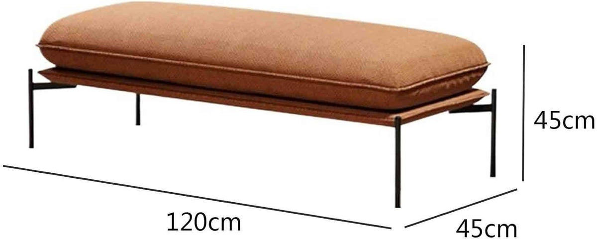 Modern Stainless Steel Bed end Bench Bedroom Rest Clothing Store Entryway(Medium)