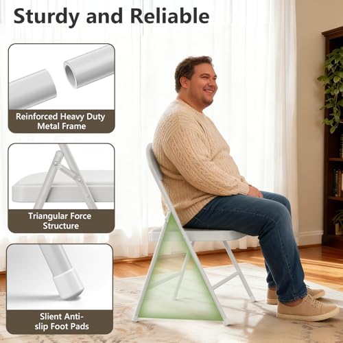 Folding Table and Chairs Set for 4, 36 Inch Foldable Card Table with Carrying Handle & 4 PU Leather Padded Folding Chairs, Portable Indoor Outdoor Dining Table Set for Picnic, Camping, RV, Game Night