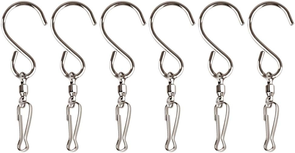 KUUQA Swivel Hooks Clips for Hanging Wind Spinners Wind Chimes Crystal Twisters Party Supply(6 Pack)