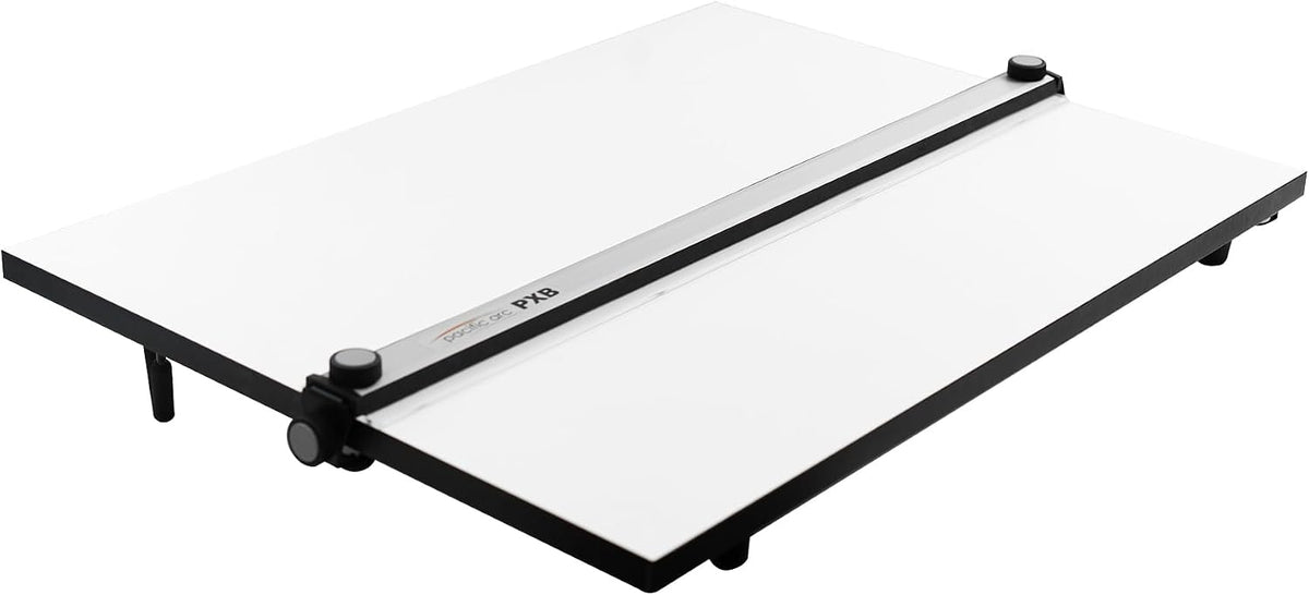 Pacific Arc Table Top Drawing Board with Parallel Bar, White, 30 inches by 42 inches