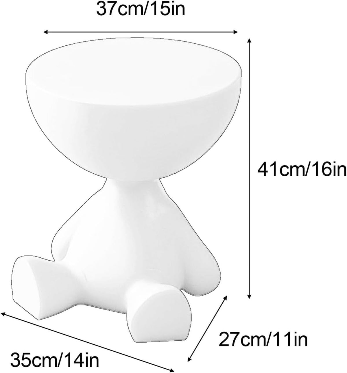 Circle Side Table, Round Modern End Table, Waterproof & Durable, Small Coffee Table for Living Room, Bedroom, Bedside, Versatile Accent Table - White
