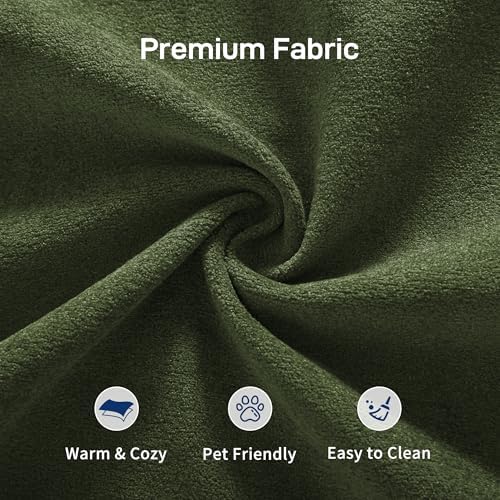 Living&Giving Cloud Sectional Couch for Living Room, Modular Couch with 1 Ottoman, Middle-seat Can Be Combined with Modular Sofa, Customizable Layout for Any Space, Green
