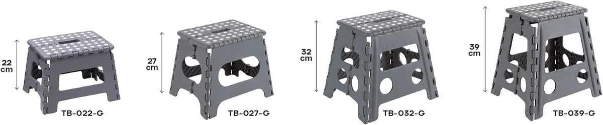 Arregui TB-027-G - Multi-purpose folding stool, 290 x 220 x 270mm, Grey.