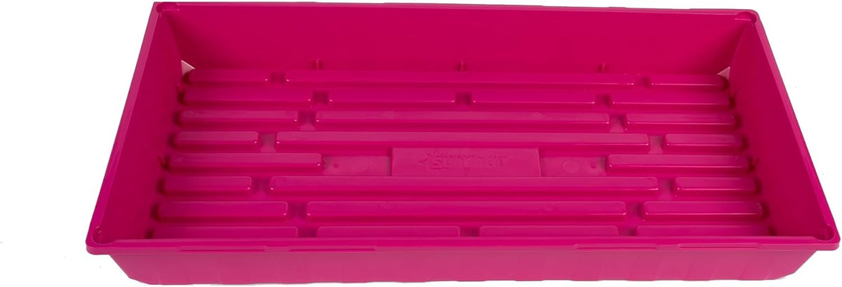 SUNPACK 10" x 20" Mega Plastic Seed Starting Tray, Magenta, 2.5" (Pack of 10) - No Drainage Holes, Ideal for Greenhouses or Indoor Gardening - Made of Thick, Strong Plastic