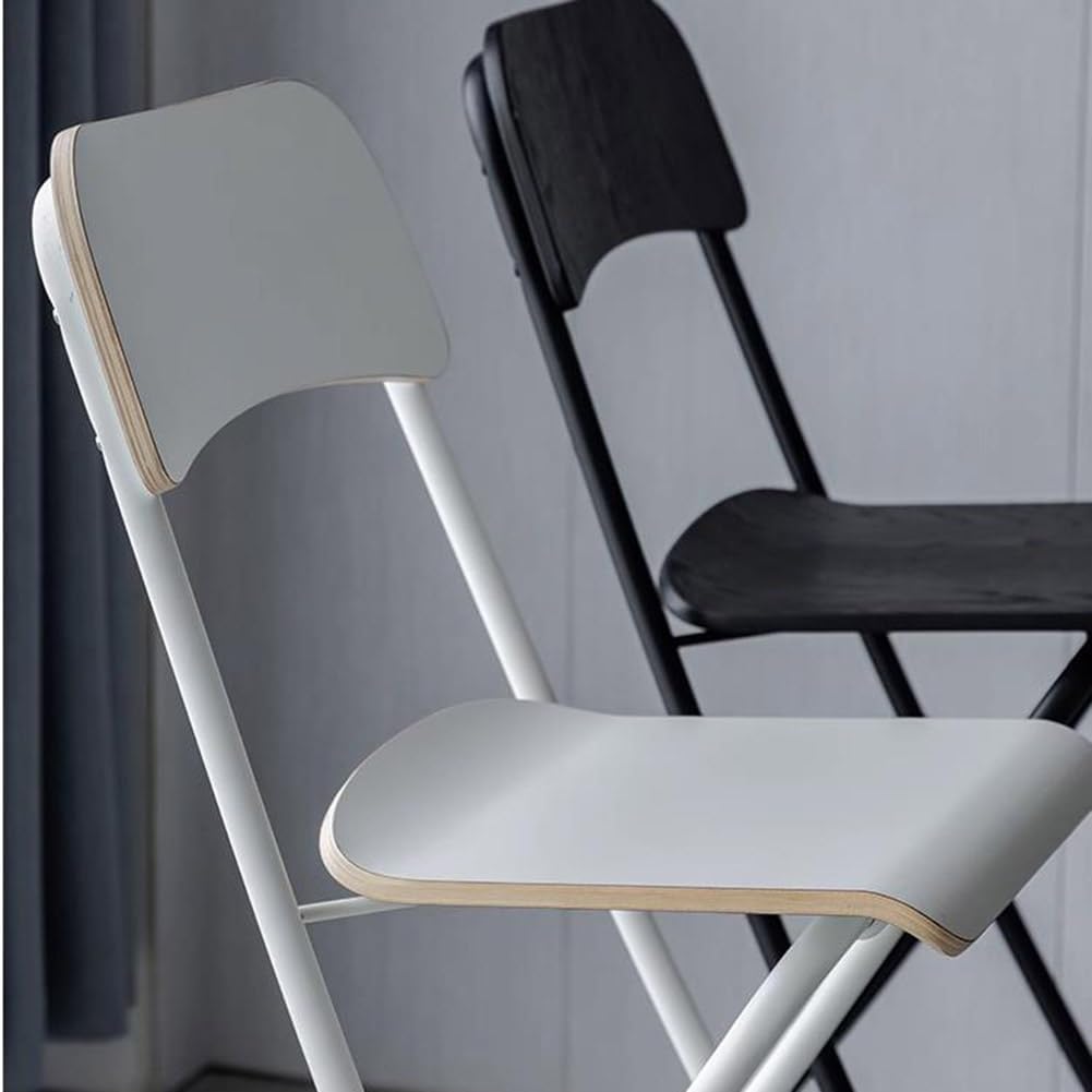 25in/29in Folding Breakfast Bar Stool, Modern Foldable Wooden Seat Tall Chair with Back and Footrest, Collapsible Counter Height Stool for Dining Room Kitchen Balcony Living Room ( Color : White , Siz